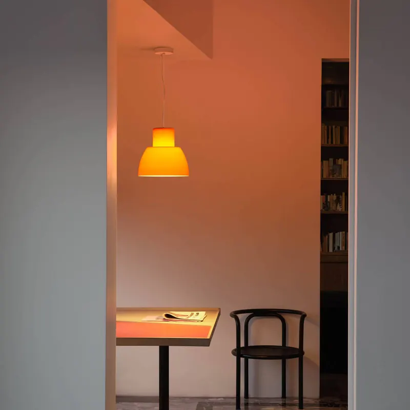 Lampa wisząca Nemo Lorosae, pomarańczowa, Ø 40 cm, szkło, E27