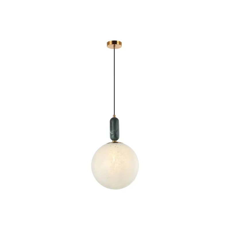 Lampa wisząca Polly ze szklanym kloszem i marmurem Ø25cm