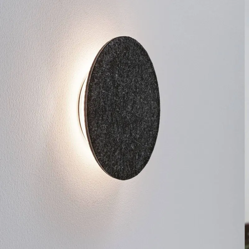 Paulmann kinkiet LED Tulga, Ø 20 cm, antracyt, filc
