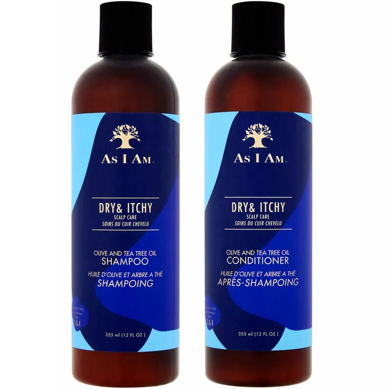 As I Am Dry & Itchy Scalp Care Olive and Tea Trea Oil Shampoo & Conditoner 355ml