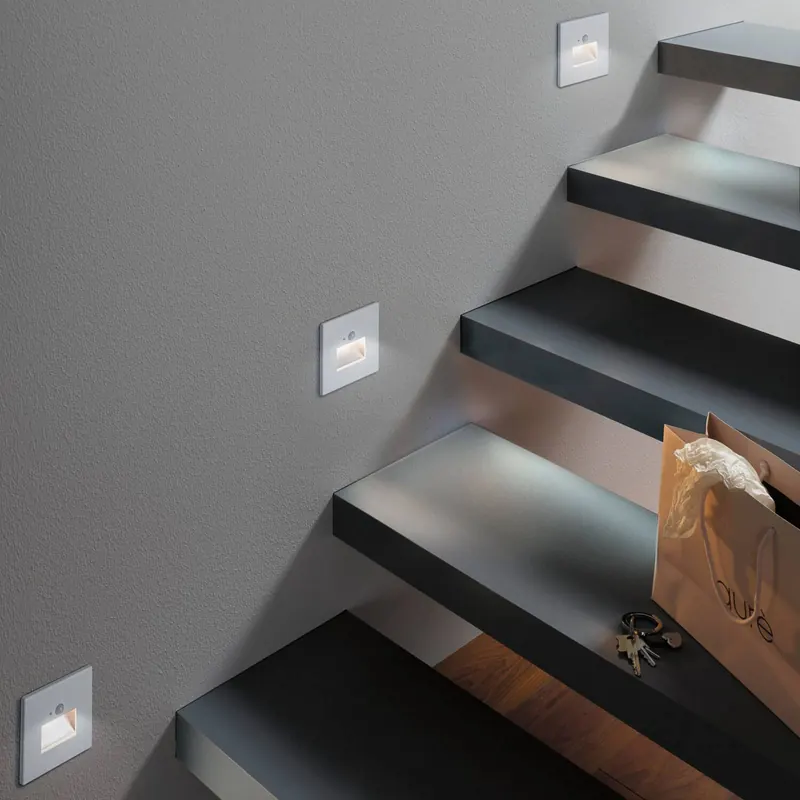 Paulmann LED-Sensor-oprawa wpuszczana ścienna Edge Quadro, biały 8x8 cm