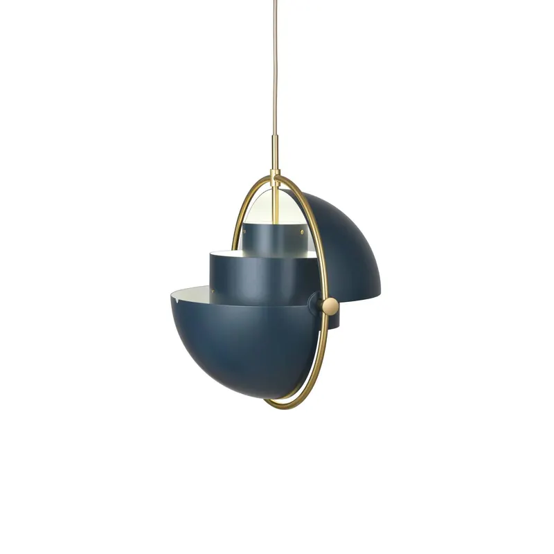 Lampa wisząca Gubi Lite, Ø 36 cm, mosiądz/ciemnoniebieski