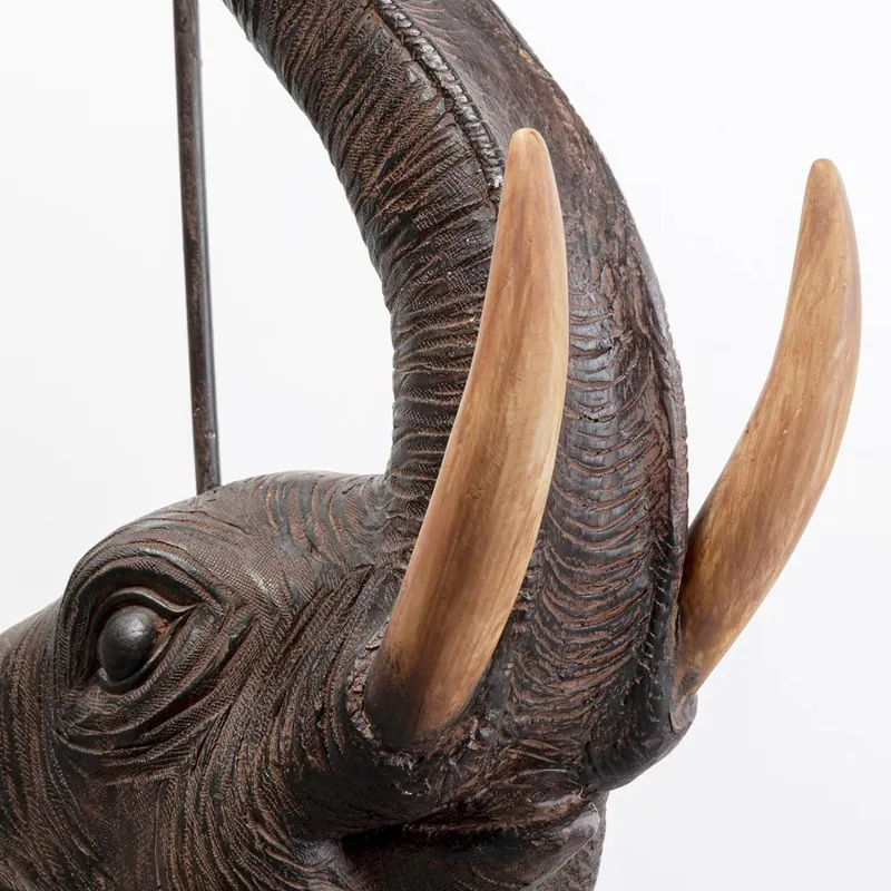 Lampa podłogowa Kare Animal Elephant, brązowy, naturalny len, 154 cm