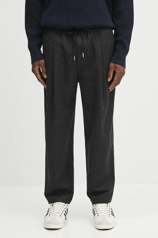 Drôle de Monsieur spodnie wełniane Le Pantalon Cropped Flanelle