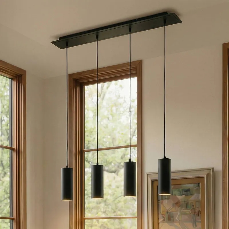 Lampa wisząca Lindby Joffrey, 76 cm, czarna, 4-punktowa, GU10
