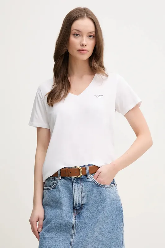 Pepe Jeans t-shirt bawełniany MACY V-NECK
