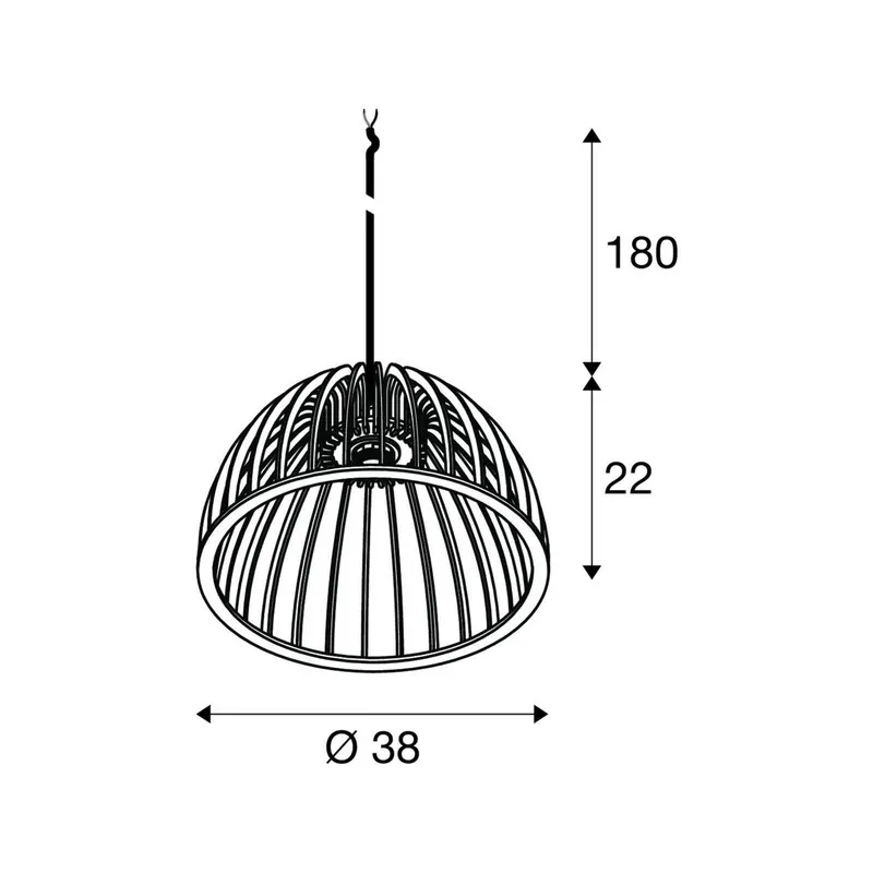 SLV lampa wisząca Wud, jasne drewno, Ø 38 cm, drewno