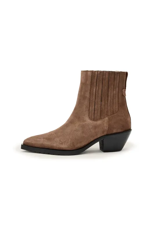 AllSaints Marcie Suede Boot Pine Bark Brown Maat: 36 | Laarzen Outlet | Dames | Bruin