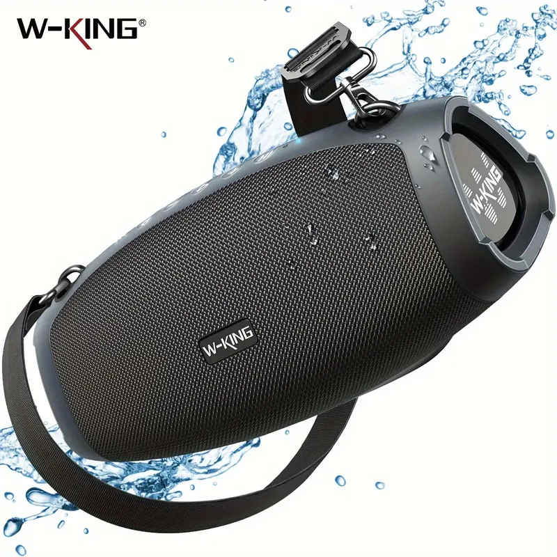 Głośnik Bluetooth W-KING X10, przenośny głośnik bezprzewodowy Bluetooth Boombox o mocy 120W, wodoodporny głośnik outdoorowy o mocy 70W z klasy IPX6, duży głośnik na imprezy, potrójny pasywny