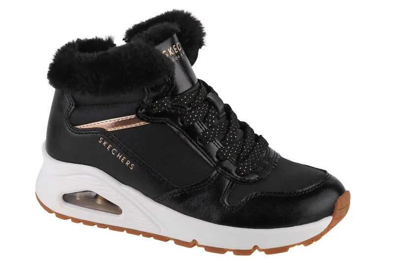 Skechers Uno - Cozy On Air 310518L-BKRG, Dla dziewczynki, Czarne, buty zimowe, skóra syntetyczna, rozmiar: 37
