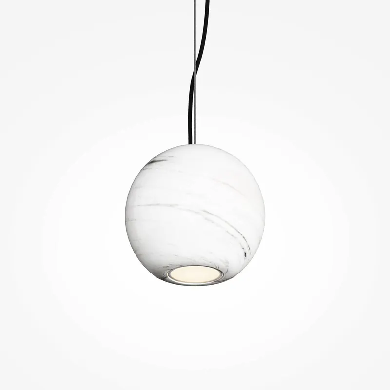 Żyrandol BASIC TEXTURE, biały, Ø 12 cm, marmur, GU10