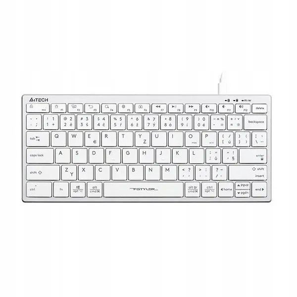 A4Tech FX51, klawiatura Cz, bez bloku numerycznego, niski profil, typ prz