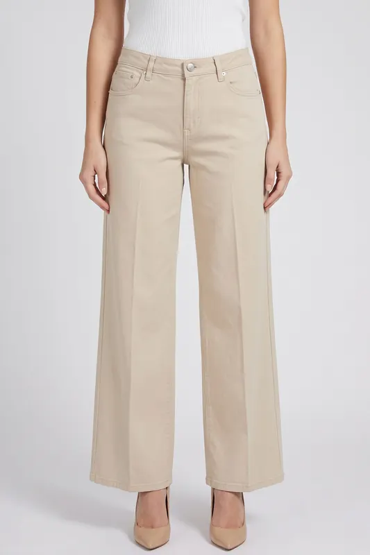 GUESS  Eco Sexy Palazzo Light Mink Maat: W31L32 | Wijde Broeken Outlet | Dames | Beige