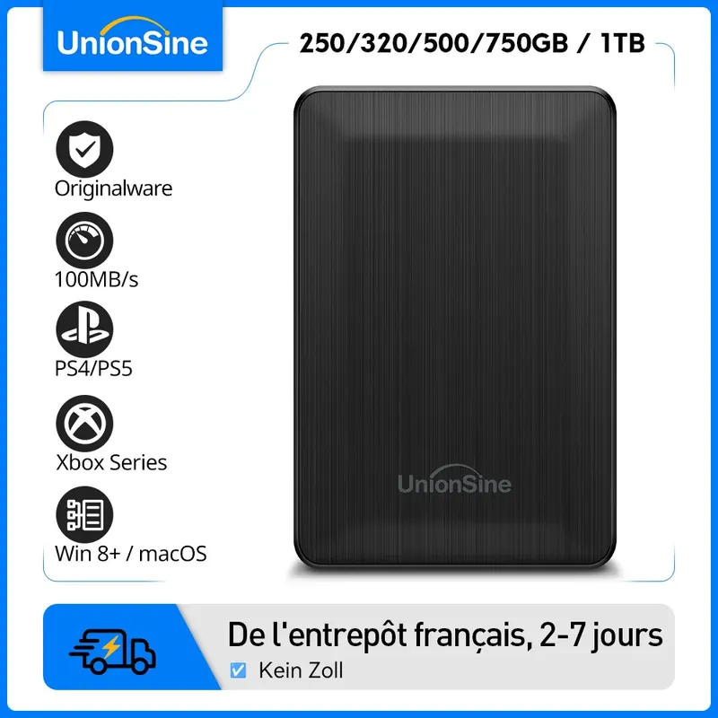 Zewnętrzny dysk twardy 1TB, przenośny HDD, kompatybilny z PS4/PS5/Xbox/PC/Mac, do nagrywania na telewizorze, ekonomiczne rozwiązanie do przechowywania danych.