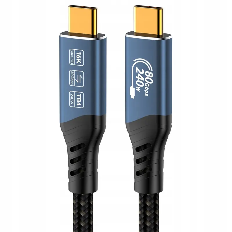 Premiumcord Kabel Usb-c USB4 2.0 80Gb/s 16K 60Hz 240W Thunderbolt 5 1,5m