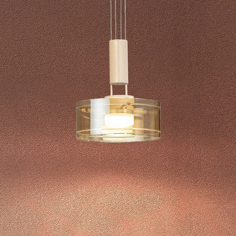 Żyrandol LED LAVIN, piaskowa/bursztynowa, Ø 19 cm, metal/szkło ściemniane