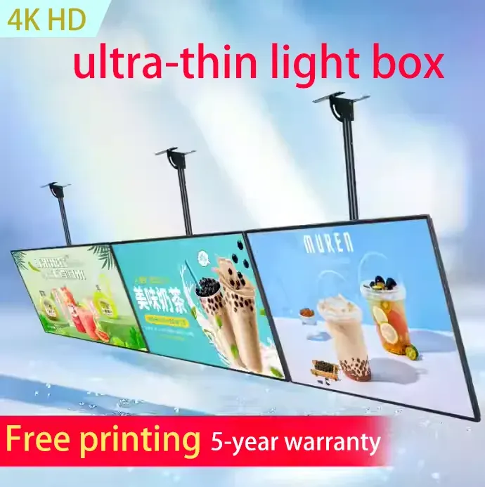 Ultracienki ekran świetlny LED Lightbox z przyciskiem Podświetlana tablica menu LED / odpowiednia do restauracji / kawiarni / przestrzeni
