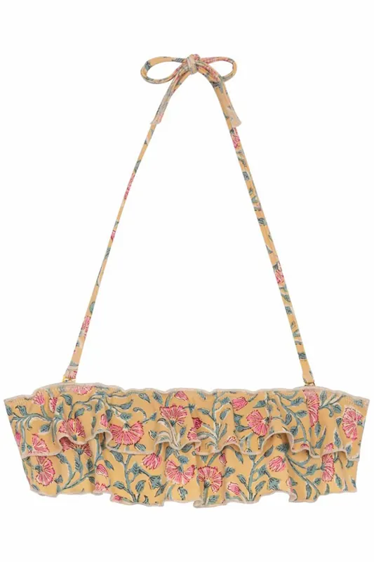 Louise Misha Bikini - Top Josia Lemon Flowers Maat: XS | Bikini's Outlet | Dames | Geel