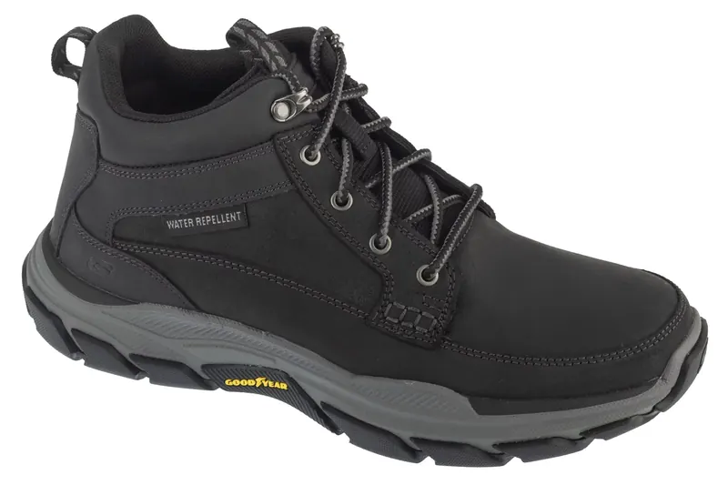 Skechers Respected - Boswell 204454-BLK, Męskie, Czarne, buty zimowe, skóra licowa, rozmiar: 47,5