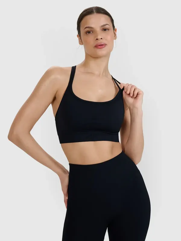 4F biustonosz sportowy z niskim wsparciem treningowy 4FWSS25USBAF166 czarny (M/L)