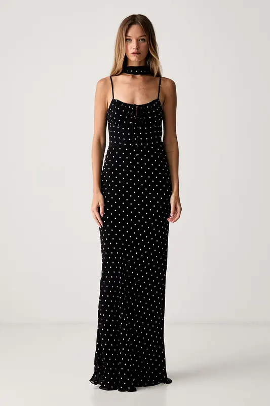 Le Privé sukienka z wiskozy ROSELINE CHIFFON DOTS
