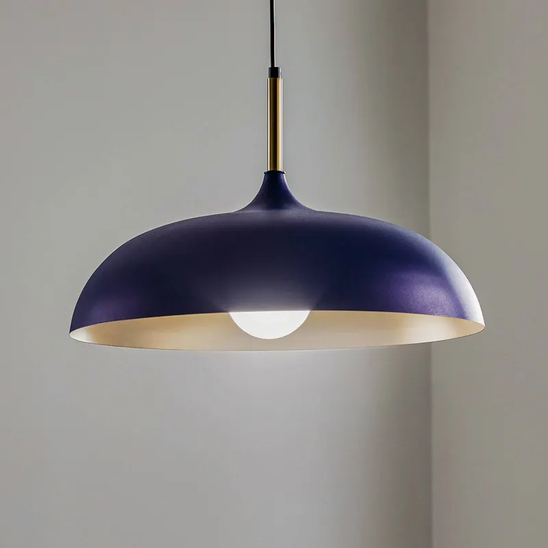 Lampa wisząca Lincoln, niebiesko-złota