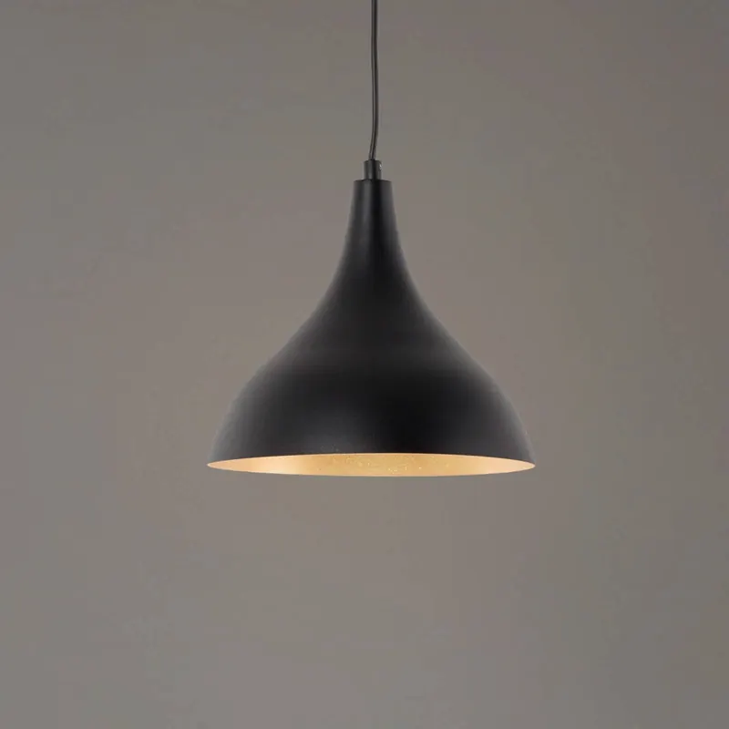 Żyrandol Berceste, czarny/miedziany, Ø 22 cm, żelazo