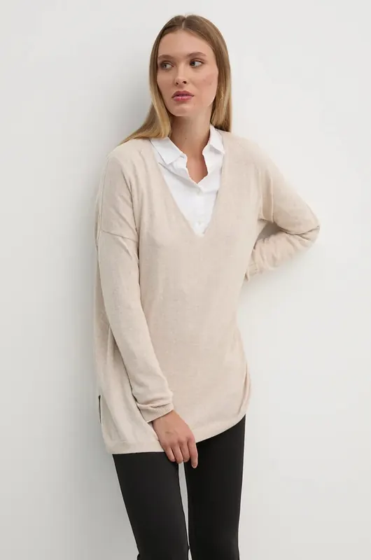 Pepe Jeans sweter z domieszką wełny ISELA V-NECK