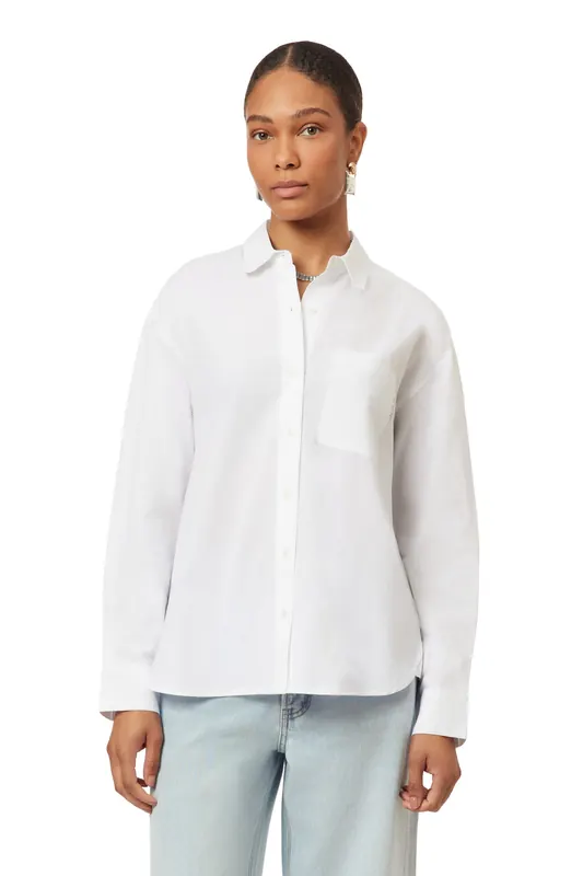 Scotch & Soda Oversized Shirt Brilliant White Maat: XS | Overhemden Outlet | Dames | Wit