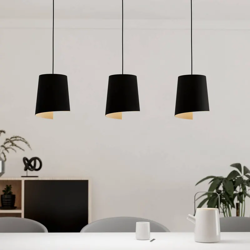 Lampa wisząca Bolivia kolor czarny/piaskowy, 3-punktowa