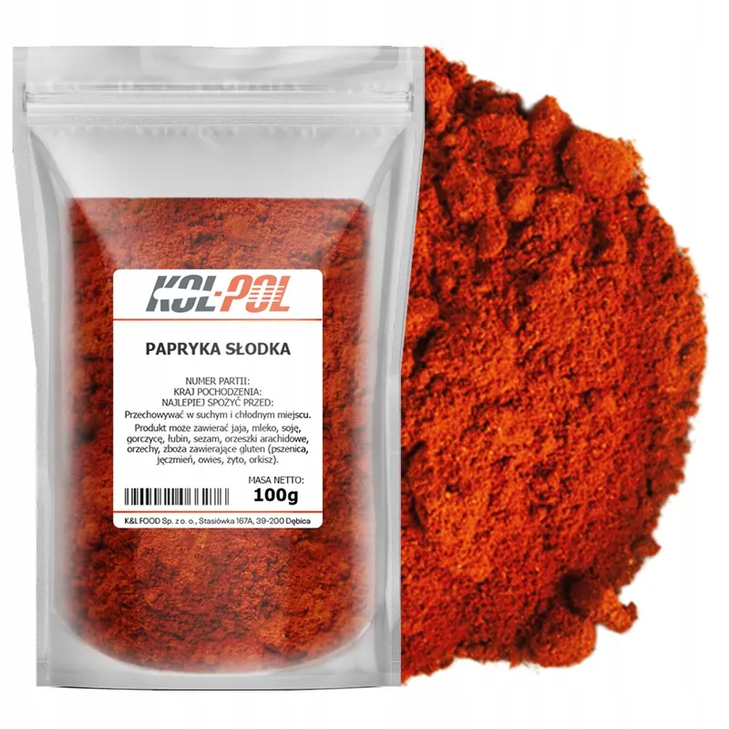 Papryka Słodka Mielona 100g Czerwona aromatyczna naturalna jakość Kol-Pol
