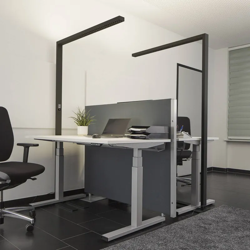 Arcchio lampa stojąca biurowa LED Jolinda, zestaw 2 sztuk, czarna, 4000K