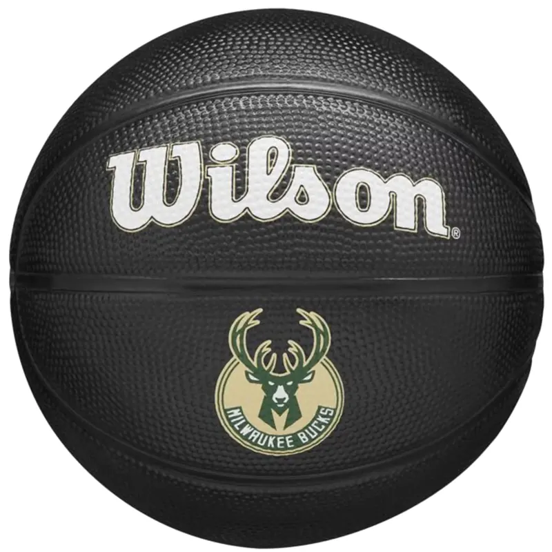 Wilson Team Tribute Milwaukee Bucks Mini Ball WZ4017606XB, Unisex, Czarne, piłki do koszykówki, Guma, rozmiar: 3