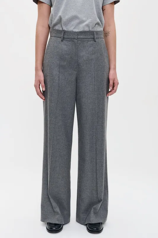 ZENGGI Wool Mix Mason-2 Pants Grey Melange Maat: XL | Pantalons Outlet | Dames | Grijs