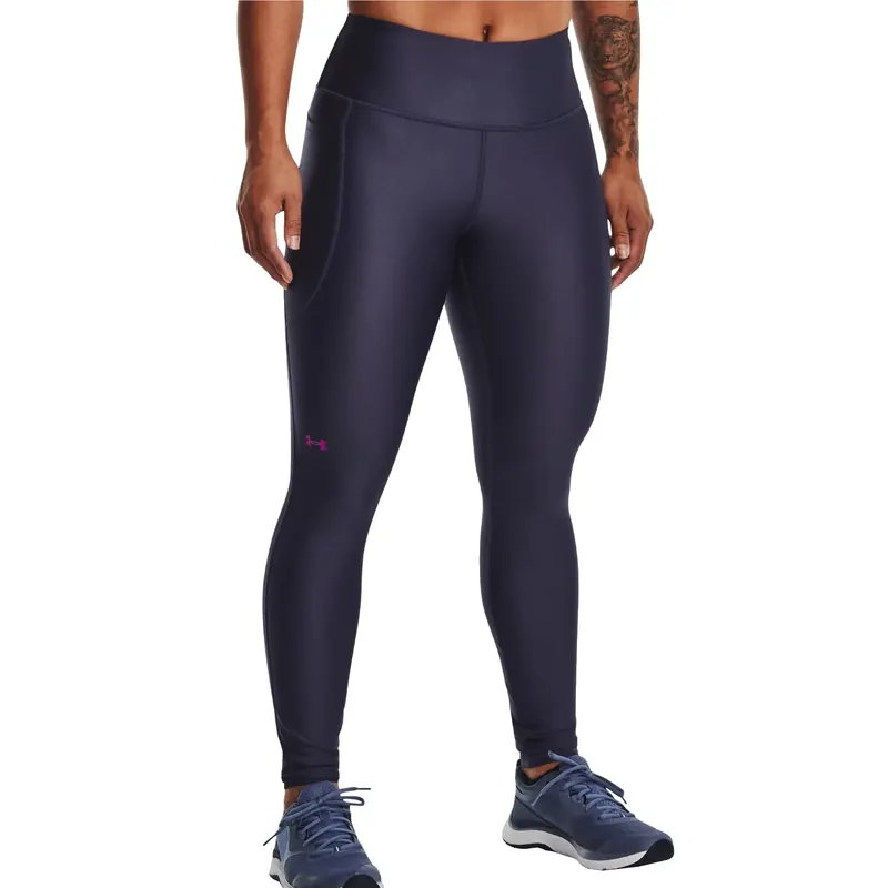 Under Armour HeatGear No-Slip Waistband Leggings 1365336-558, Damskie, Fioletowe, leginsy, poliester, rozmiar: XS