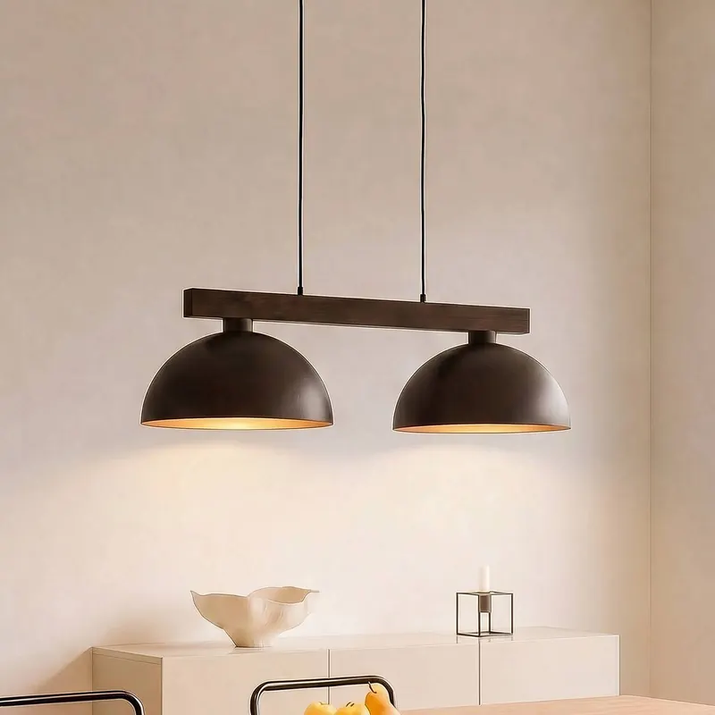 Żyrandol Oslo, brązowy, 2-punktowy, długość 83 cm, E27