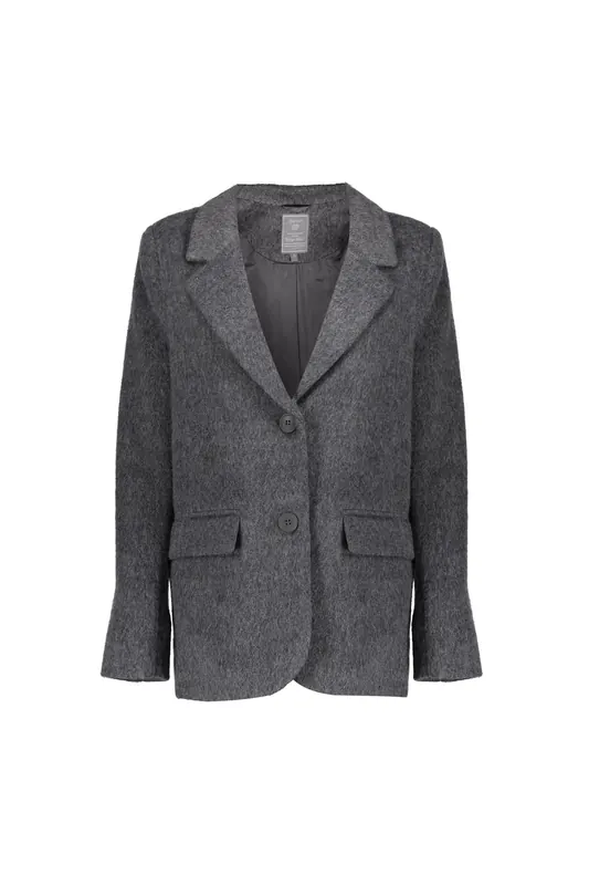 Geisha Blazer Hairy Grey Maat: XS | Blazers Outlet | Dames | Grijs