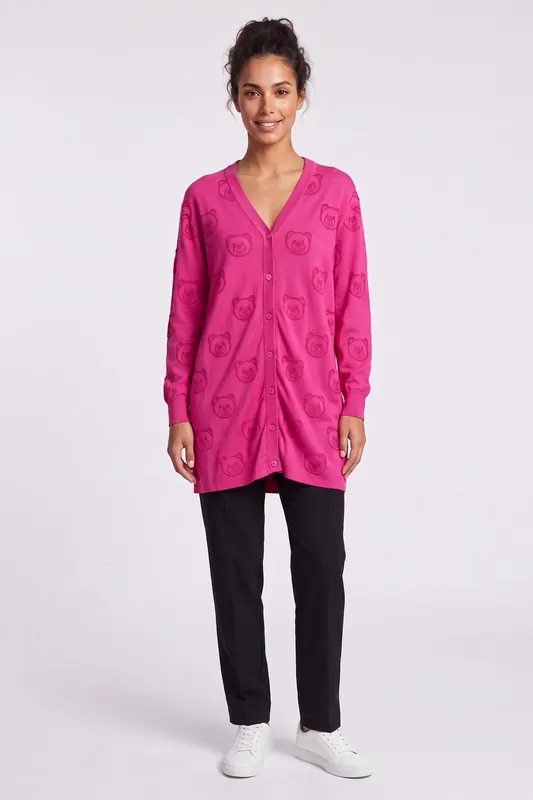 Moschino Knitted Jacket Purple Maat: 38 | Sweaters Outlet | Dames | Roze