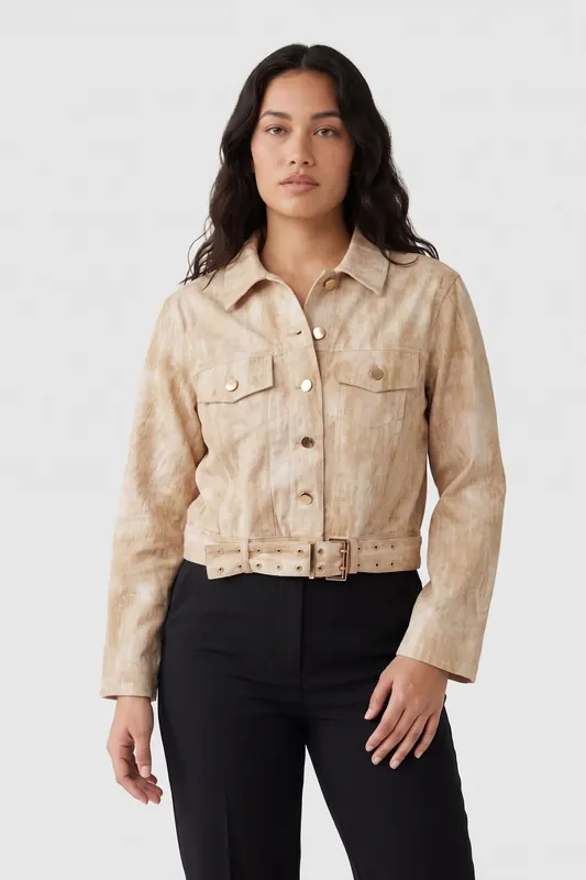STUDIO AMAYA Solene Jacket Beige Maat: M | Spijkerjassen Outlet | Dames | Beige