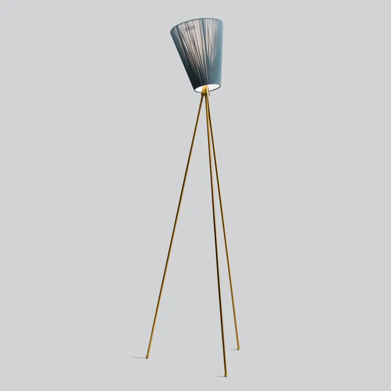 Northern Oslo Wood lampa podłogowa złota/zielona