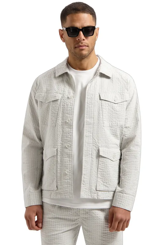 Dstrezzed Ds-alcie Safari Jacket Silver Birch Maat: XXL | Lichte Jassen Outlet | Heren | Wit