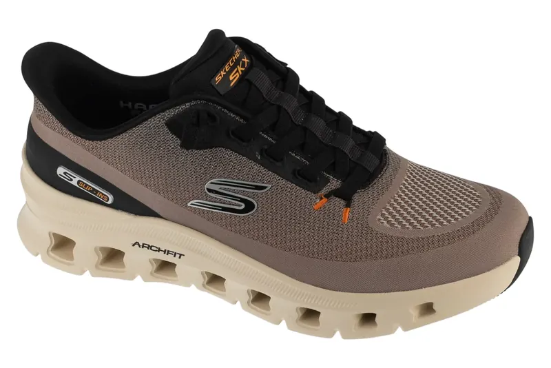 Skechers Slip-ins: Arch Fit Glide-Step Pro 233110-TPBK, Męskie, Beżowe, buty sportowe, przewiewna siateczka, rozmiar: 43