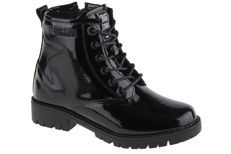 Big Star Kid's Shoes II374045, Dla dziewczynki, Czarne, trapery, skóra syntetyczna, rozmiar: 33