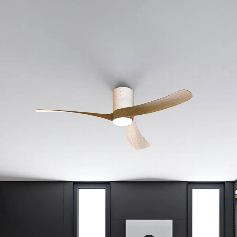 Wentylator sufitowy LED Nemo II L, biały/drewno, DC, cichy, CCT