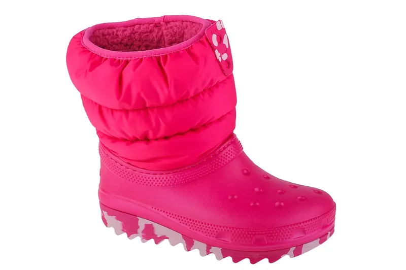 Crocs Classic Neo Puff Boot Kids 207684-6X0, Dla dziewczynki, Różowe, śniegowce, syntetyk, rozmiar: 32/33