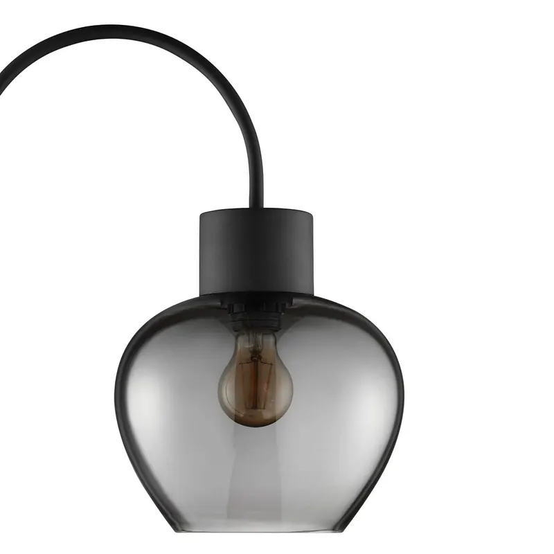 Lampa podłogowa Ligari, czarna/dymnoszara, wysokość 164 cm metal/szkło