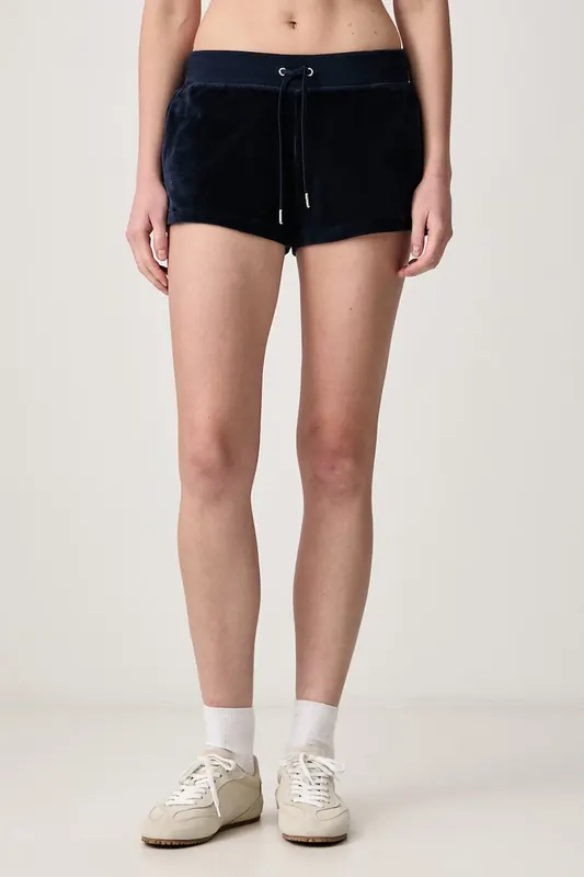 Sporty & Rich  Signature Logo Krystal szorty welurowe damskie