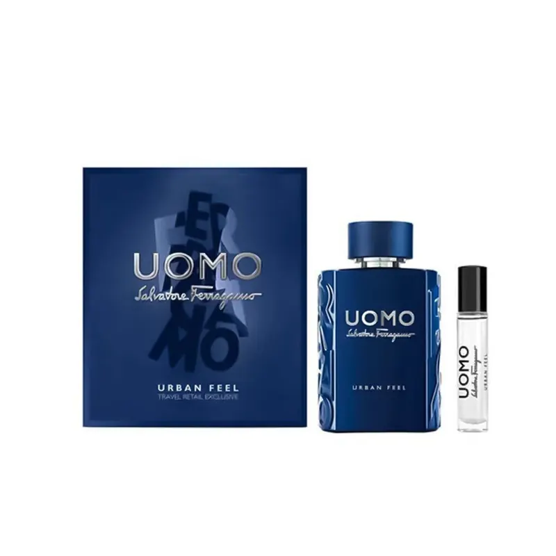 Ustawić Salvatore Ferragamo: Uomo Urban Feel, woda toaletowa, dla mężczyzn, 10 ml + Uomo Urban Feel, woda toaletowa, dla mężczyzn, 100 ml