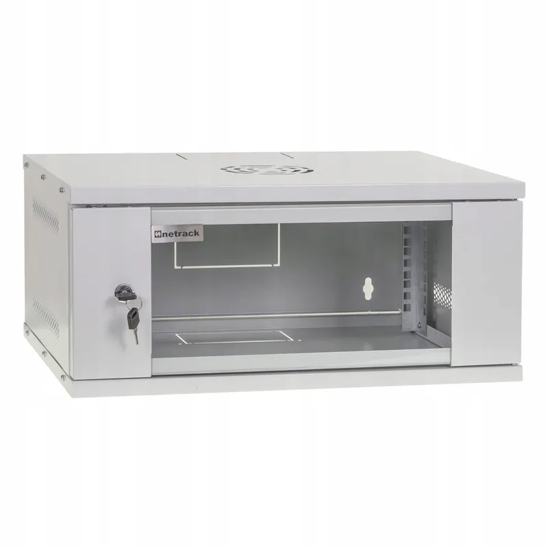 Szafa serwerowa wisząca Rack 19" 4U 400mm Netrack ECO-Line szara szafka