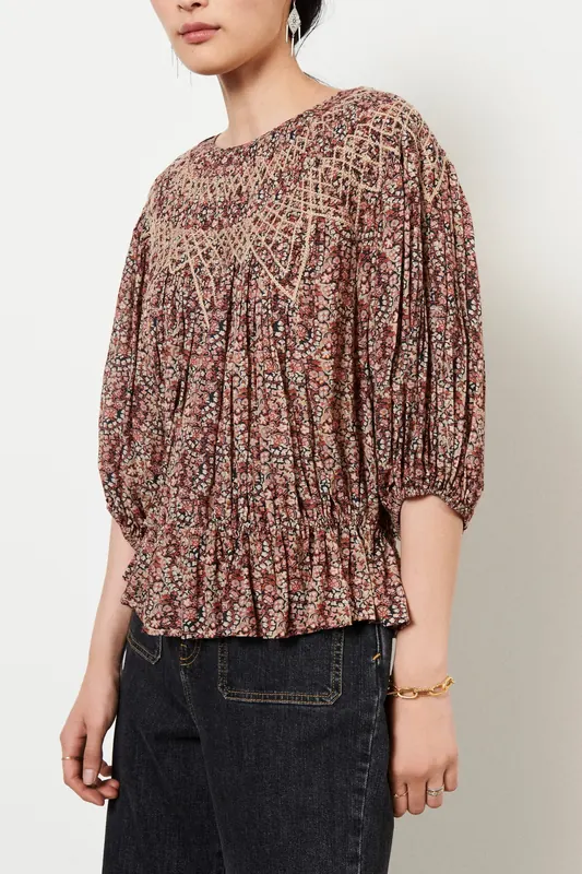 BA&SH Blouse Isaure Greige Maat: S | Longsleeves Outlet | Dames | Beige